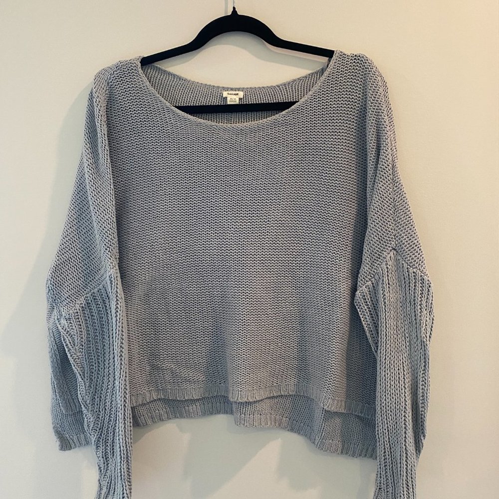 Oversized Cropped Knit Sweater
